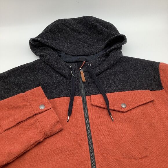 Obermeyer Mens Long Sleeve‎ Full Zip Wool Blend Hoodie Jacket Orange Size XL